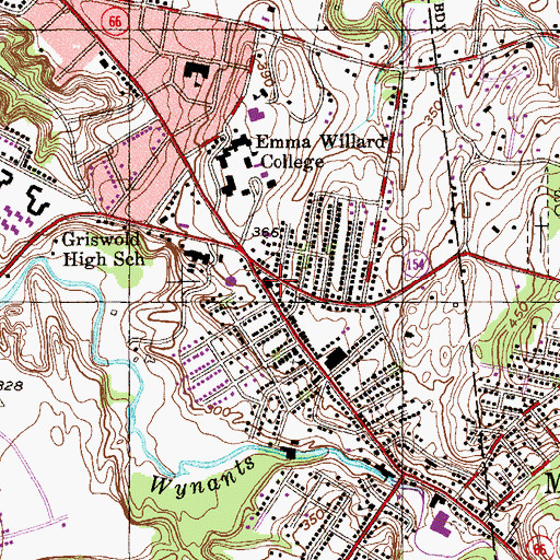 Topographic Map of Sacred Heart School, NY