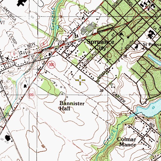 Topographic Map of Millcreek, DE