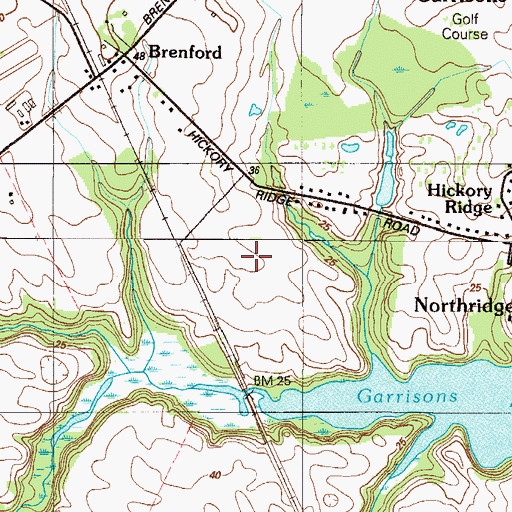 Topographic Map of Garrison Lake Green, DE