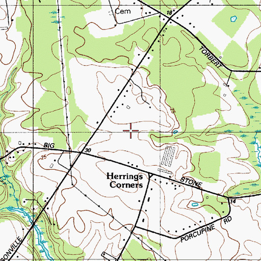 Topographic Map of Milford Meadows, DE