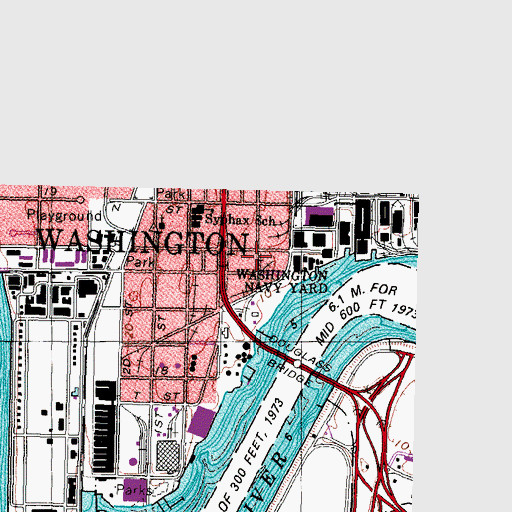 Topographic Map of Nationals Park, DC