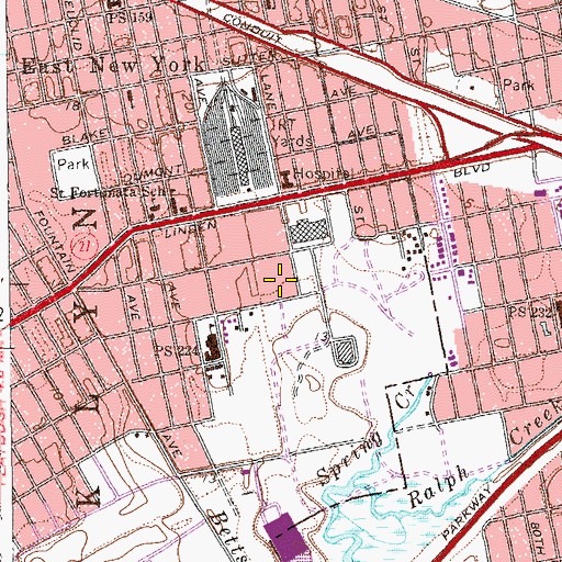 Topographic Map of Pink Playground, NY