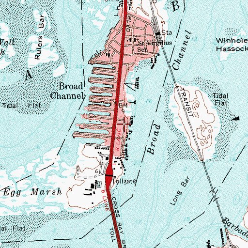 Topographic Map of Broad Channel Park, NY