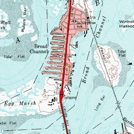 Topographic Map of Broad Channel Park, NY