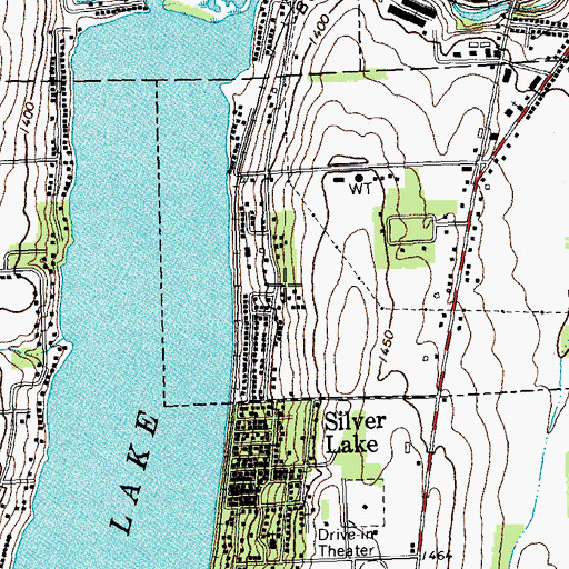 Topographic Map of Silver Lake Bible Church, NY