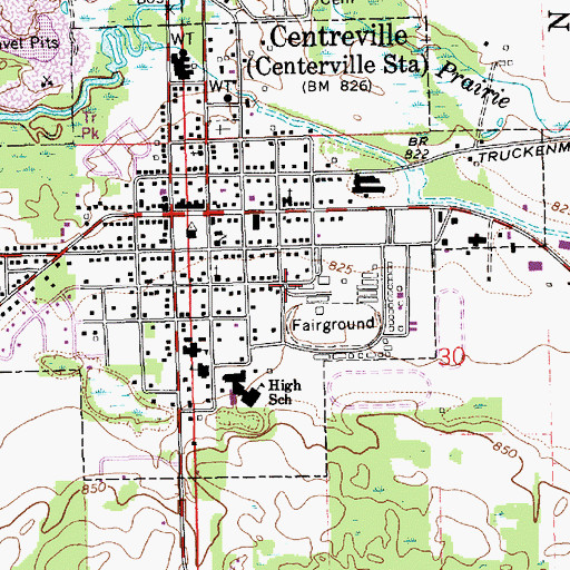 Topographic Map of Burr Oak Methodist Church, MI