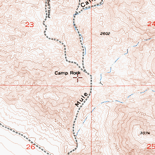 Topographic Map of Camp Rock, CA