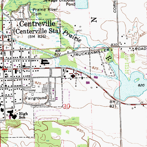 Topographic Map of Saint Joseph County Sheriff's Office, MI