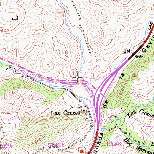 Topographic Map of Caada De Las Cruces, CA