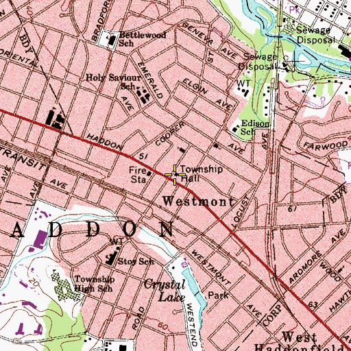 Topographic Map of Haddon Township Fire Marshall, NJ