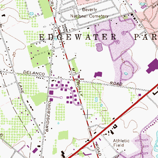 Topographic Map of Edgewater Park Township Fire Commission, NJ