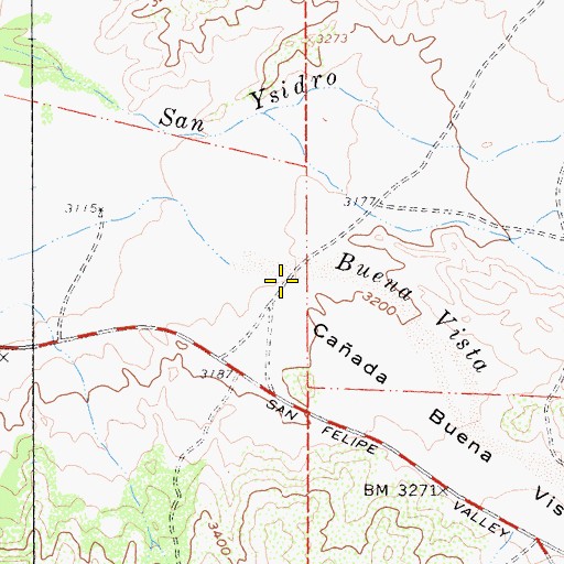 Topographic Map of Cañada Buena Vista, CA