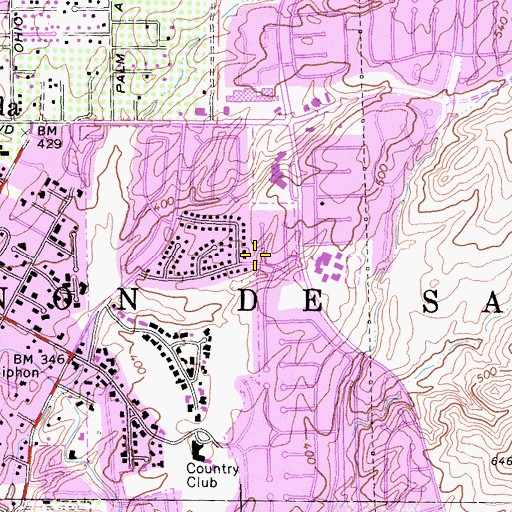 Topographic Map of Canon Del Santa Aña, CA