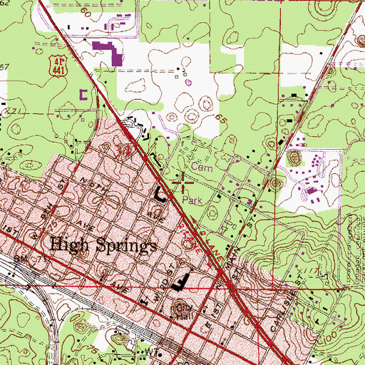 Topographic Map of High Springs Civic Center, FL