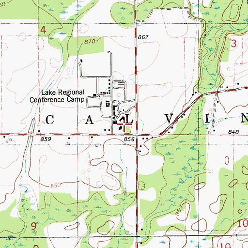 Topographic Map of Calvin Center Seventh Day Adventist School, MI