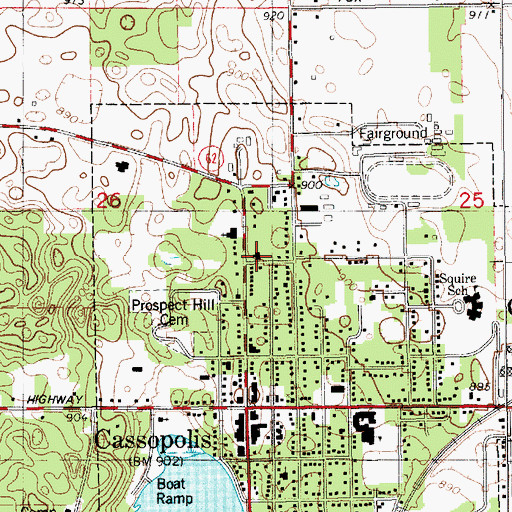 Topographic Map of Cass Family Clinic, MI