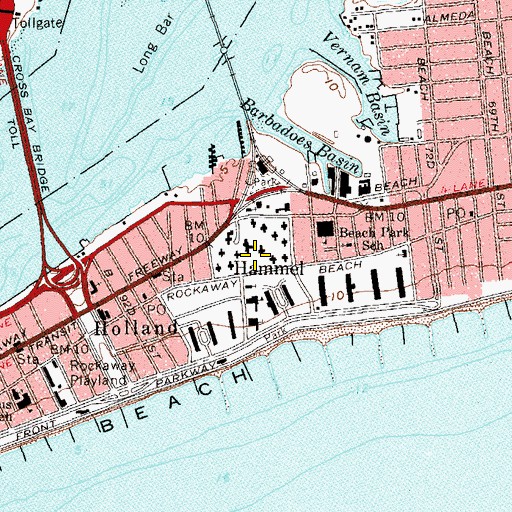 Topographic Map of Hammel Playground, NY