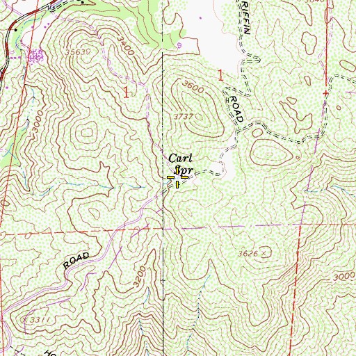 Topographic Map of Carl Spring, CA