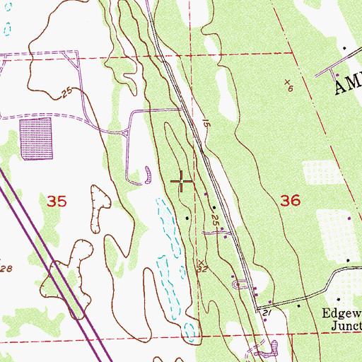 Topographic Map of Glencoe Census Designated Place, FL