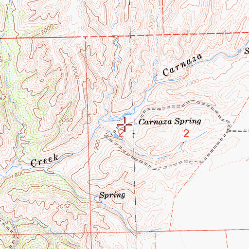 Topographic Map of Carnaza Spring, CA