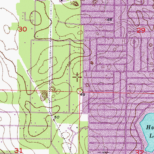 Topographic Map of Inverness Highlands South Census Designated Place, FL