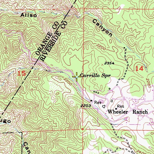 Topographic Map of Carrillo Spring, CA