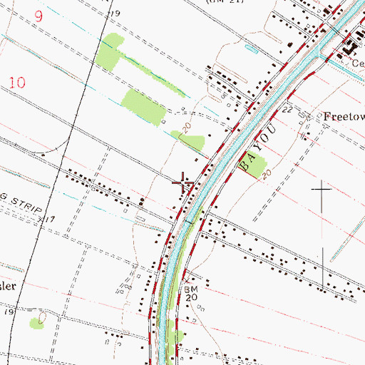 Topographic Map of Belle Rose Census Designated Place, LA