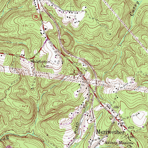 Topographic Map of Clarks Hill Census Designated Place, SC