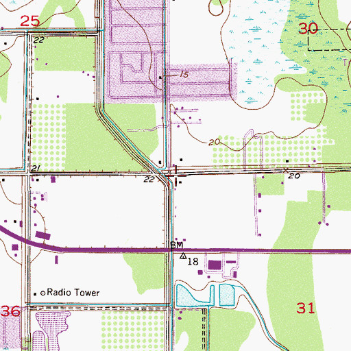 Topographic Map of Cocoa West Census Designated Place, FL