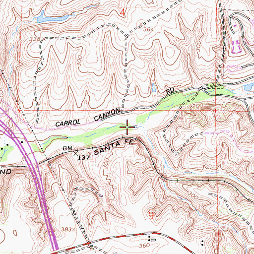 Topographic Map of Carroll Canyon, CA