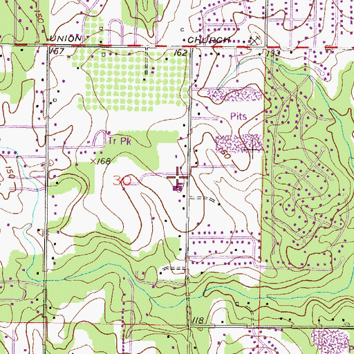 Topographic Map of Tillmans Corner Census Designated Place, AL