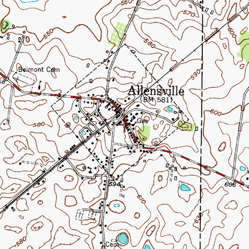 Topographic Map of City of Allensville, KY