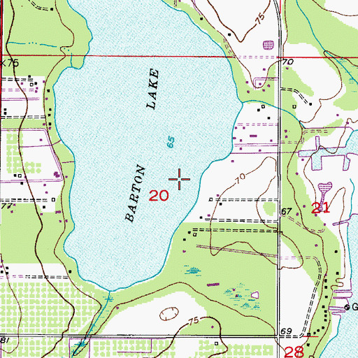 Topographic Map of Lake Hart Census Designated Place, FL