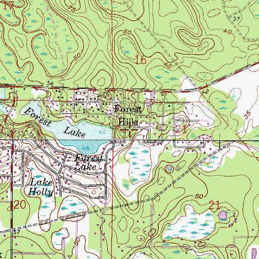 Topographic Map of Lake Mack-Forest Hills Census Designated Place, FL