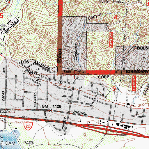 Topographic Map of Cassara Canyon, CA