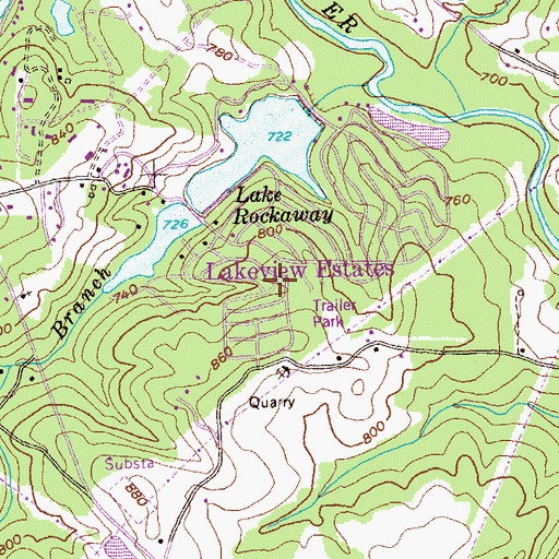 Topographic Map of Lakeview Estates Census Designated Place, GA