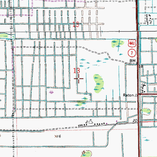 Topographic Map of Mission Bay Census Designated Place, FL