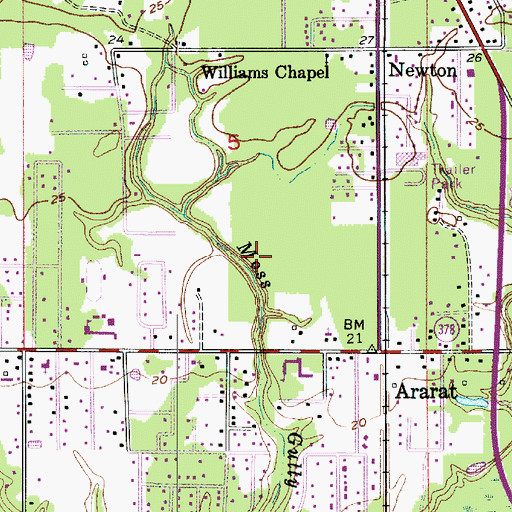 Topographic Map of Moss Bluff Census Designated Place, LA