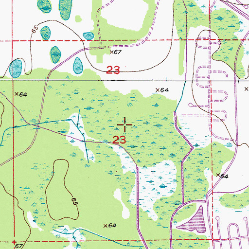 Topographic Map of Poinciana Census Designated Place, FL