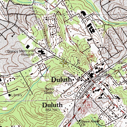 Topographic Map of City of Duluth, GA