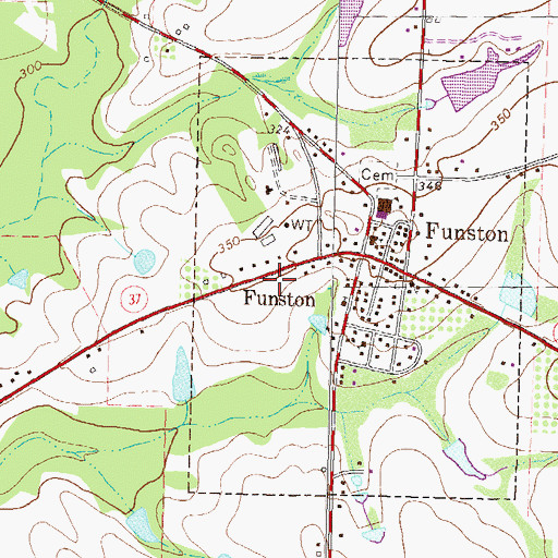 Topographic Map of City of Funston, GA