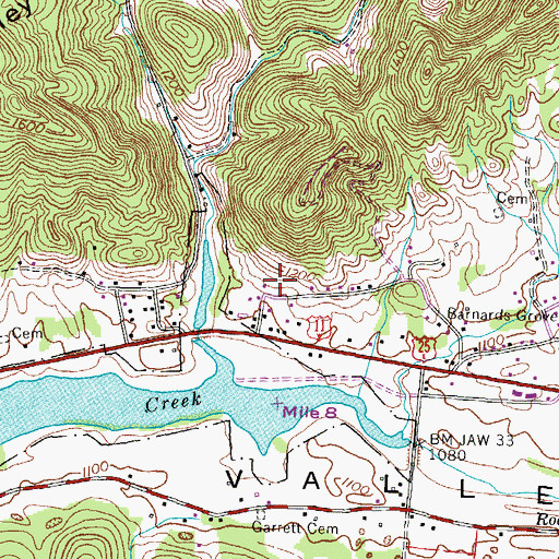 Topographic Map of City of Bean Station, TN