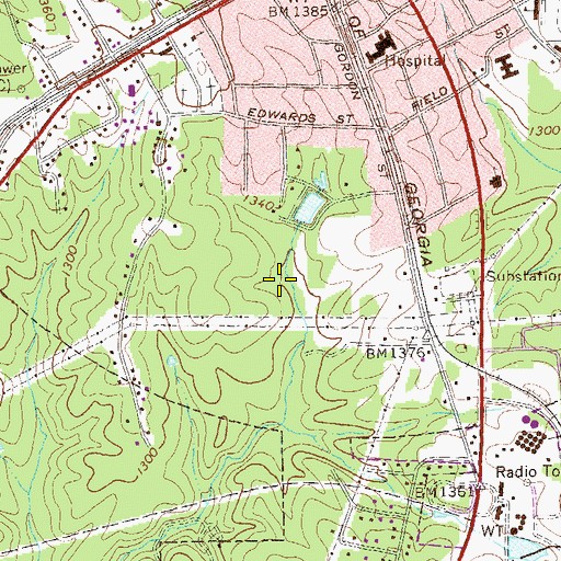 Topographic Map of City of Bremen, GA