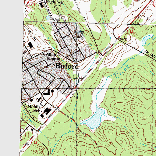 Topographic Map of City of Buford, GA