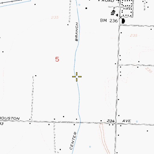 Topographic Map of Center Branch, CA