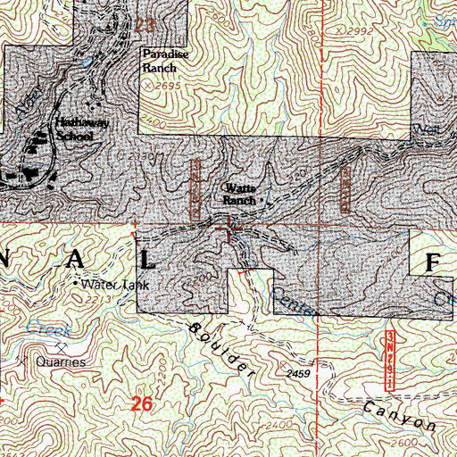 Topographic Map of Center Creek, CA