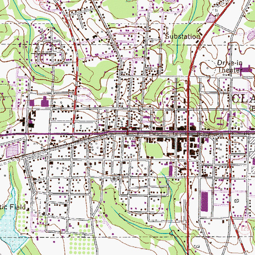 Topographic Map of City of Claxton, GA