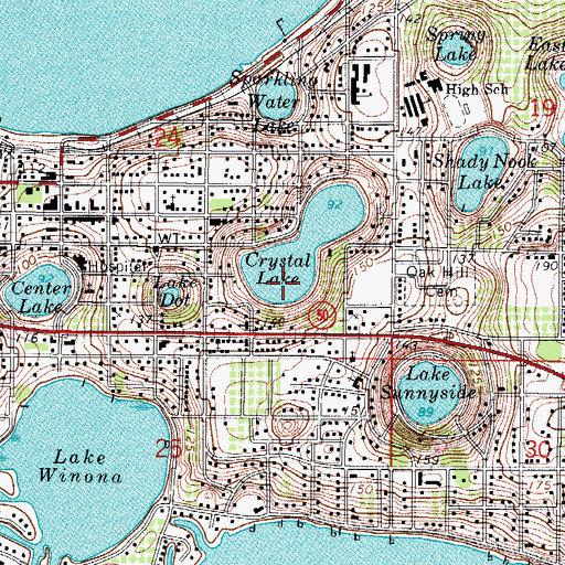 Topographic Map of City of Clermont, FL