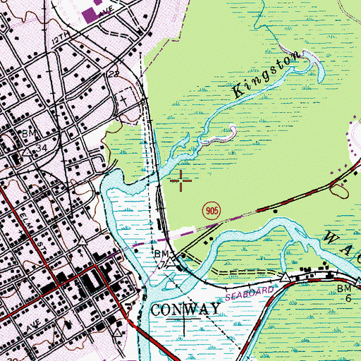 Topographic Map of City of Conway, SC