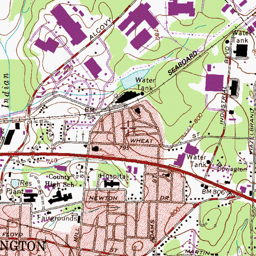 Topographic Map of City of Covington, GA